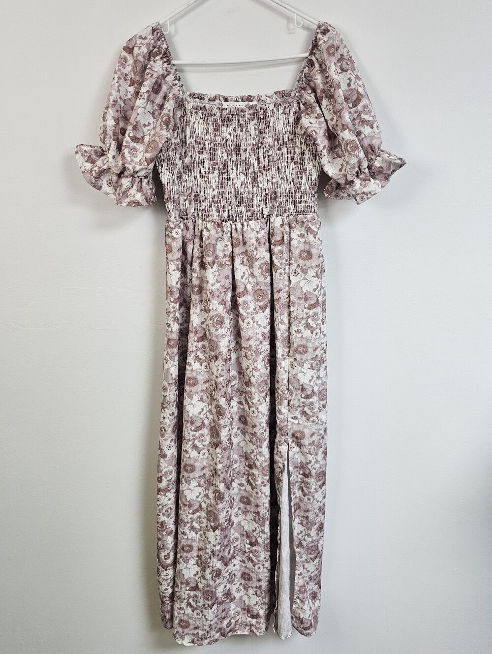 Altar'd State Floral Smocked Bodice Puff Sleeve Maxi Cottagecore Dress